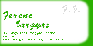 ferenc vargyas business card